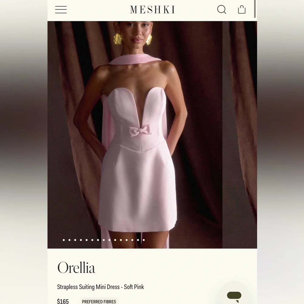 Meshki Blush Strapless Mini Dress - Picture 1 of 3